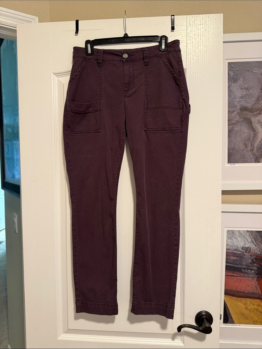 CAbi Plum Cargo-Style Trousers